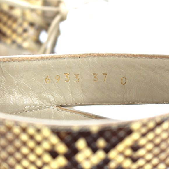 Gianvito Rossi Python Sandals Cut Out Leather Lace Tie Ankle Stiletto Heel 37 - Picture 5 of 8